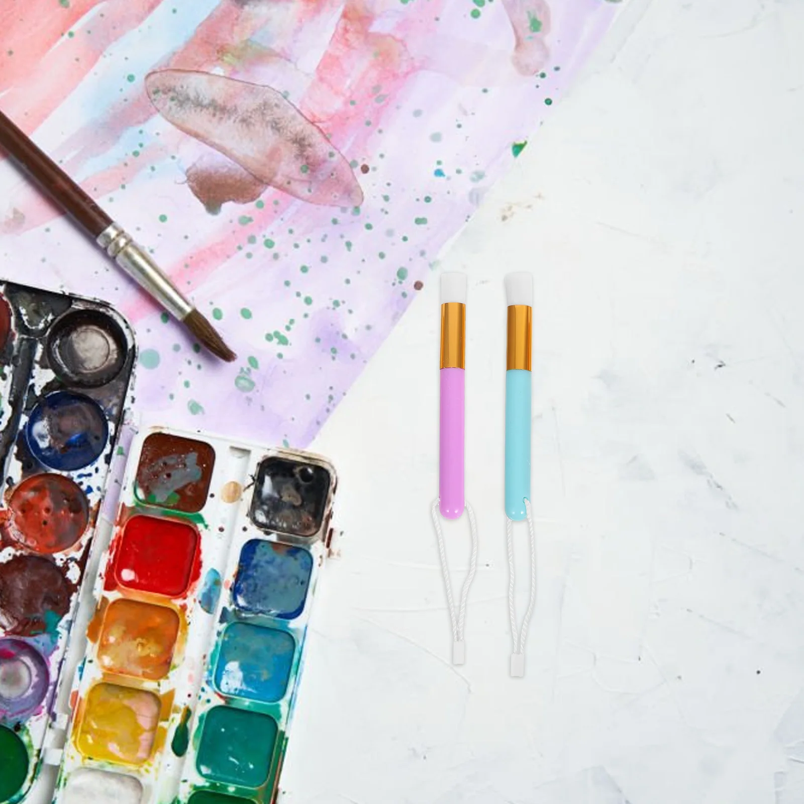 6 stuks Mini Inkt Mengborstels Zachte Haren Precisie Gereedschappen voor Naadloze Kleurverlopen in Scrapbooking en DIY Papier Ambachten