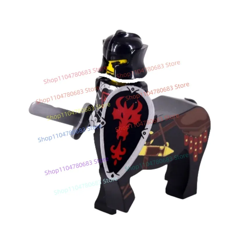 MOC Building Blocks Medieval Knight Mini Figure Assembly Model Display Figurine Cartoon Anime Toy Gift Collectible