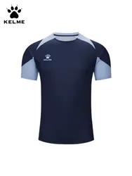 Kelme Men's Soccer Short Sleeve Gym Running Moisture Wicking Round Neck T-shirt Training Exercise Gym Sport Shirt Tops