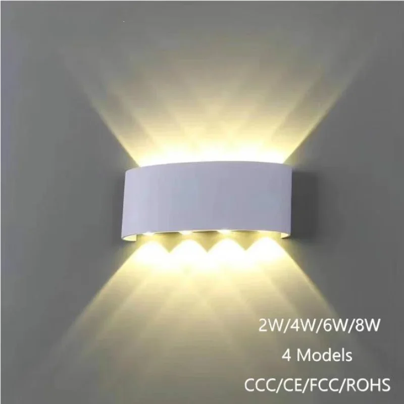 

Nordic Wall Lamp Led Aluminum Outdoor Indoor Ip65 Up Down White Black Modern For Home Stairs Bedroom Bedside Bathroom Light