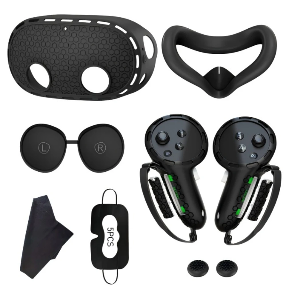 VR 7 in 1 Silicone Protective Case Set for Meta Oculus Quest 3S , face Cover, Controller Grip,shell Cover, Lens Cover, rocker ca