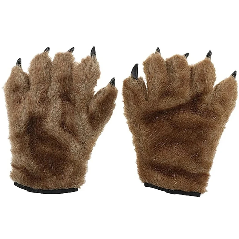 Halloween Bears Paw wolfman mani pelose guanti con zampa di animale lupo mannaro orso Monster Ball party accessori Cosplay guanti 3D