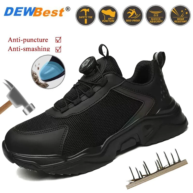Women's Flat-Toe, Lightweight, All-Season, Breathable, Impact-Resistant, Summer Insulated Soft-Soled Work Shoes