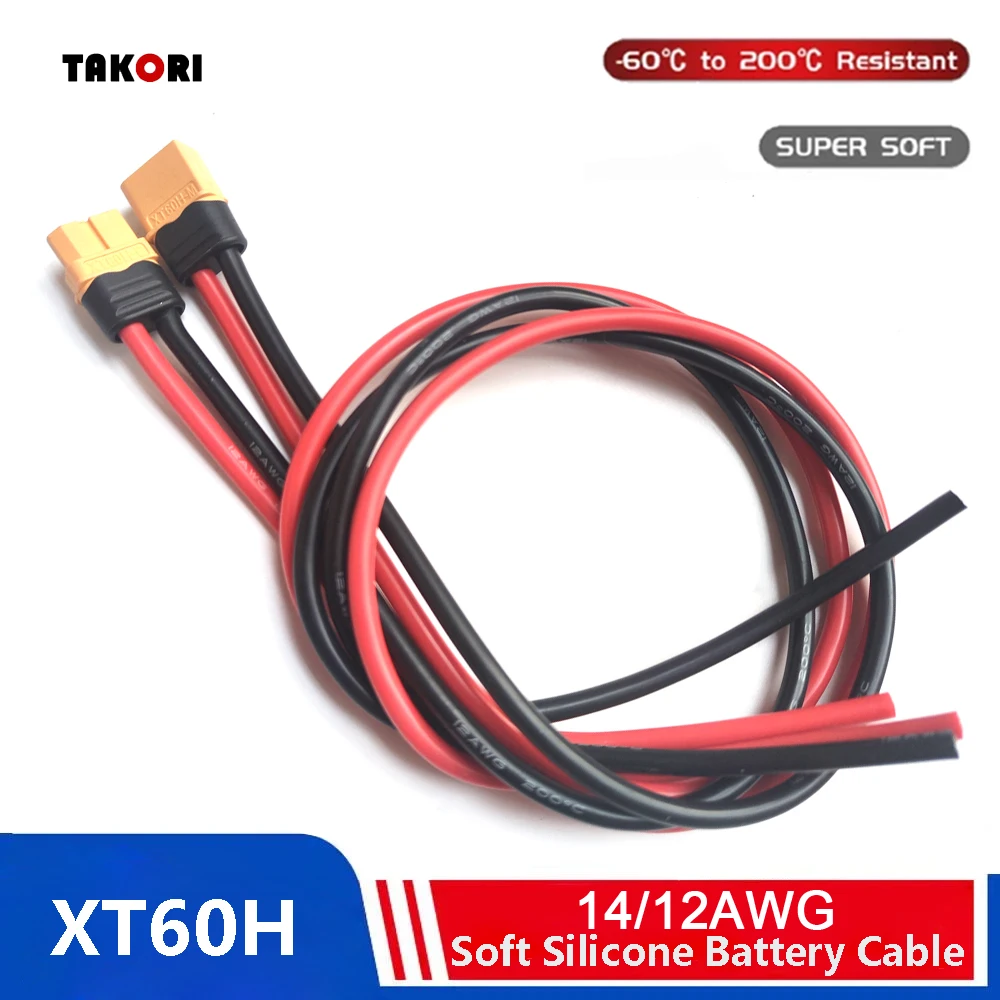 XT60H Male Female Conversion Plug Parallel Battery Connector With 14awg 12AWG Silicone Extension Lead Wire for RC Battery Motor