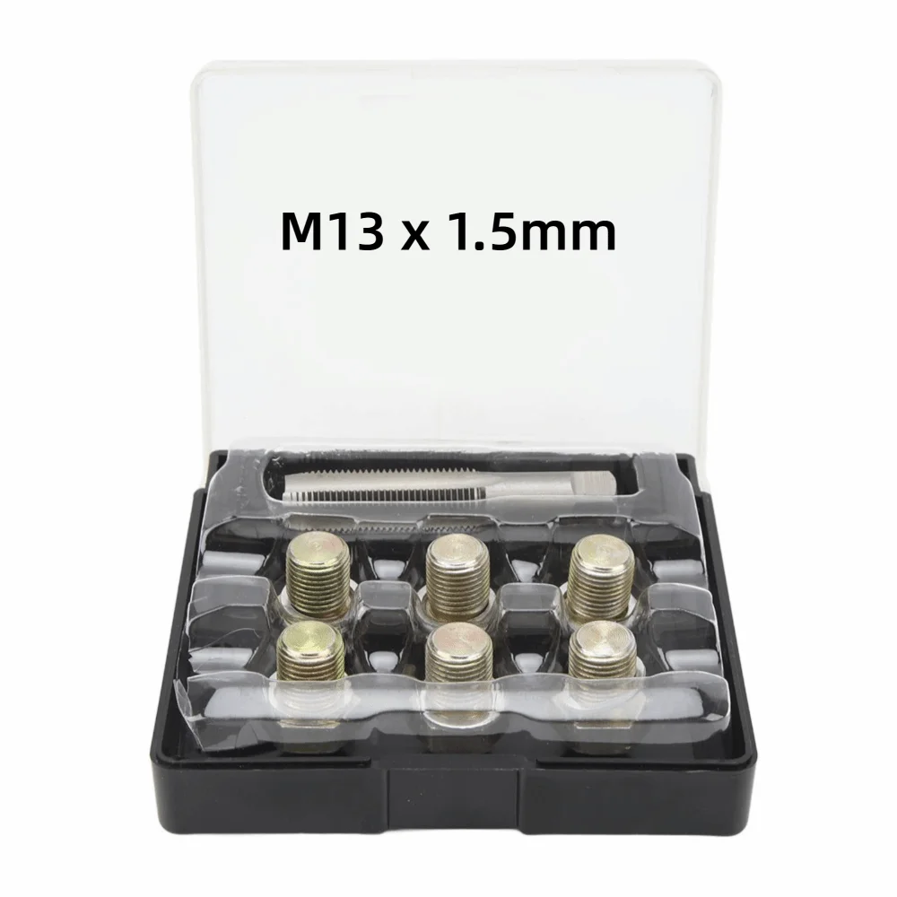 13PCS M13 x 1.5mm Oil Drain Plug Thread Repair Kit Clear Lid Storage Case Universal Oil Pan Screw Thread Repair Tool