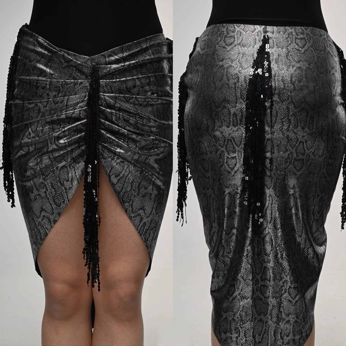 

Latin Dance Costume Women Snake Print Fringe Skirt Rumba Salsa Tango Dance Performance Clothes Latin Competition Wear DNV23381
