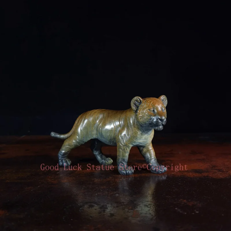 Christmas Famous sculptor Auspicious animal Ornament Original Tiger cub Good luck bronze Sculpture home office Bar ART