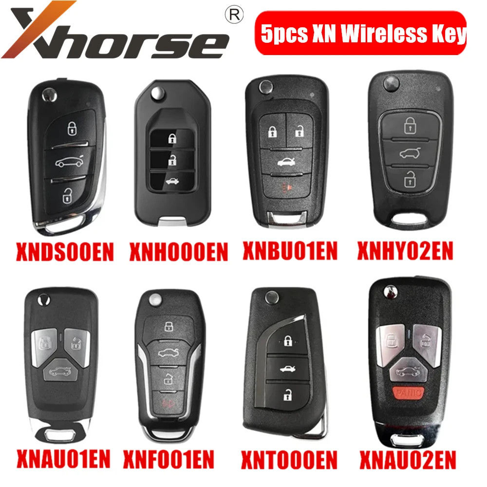 5PCS/Lot XHORSE XN Wireless Universal Remote Key XNDS00EN XNHO00EN XNBU01EN XNHY02EN XNAU01EN XNFO01EN XNTO00EN Key