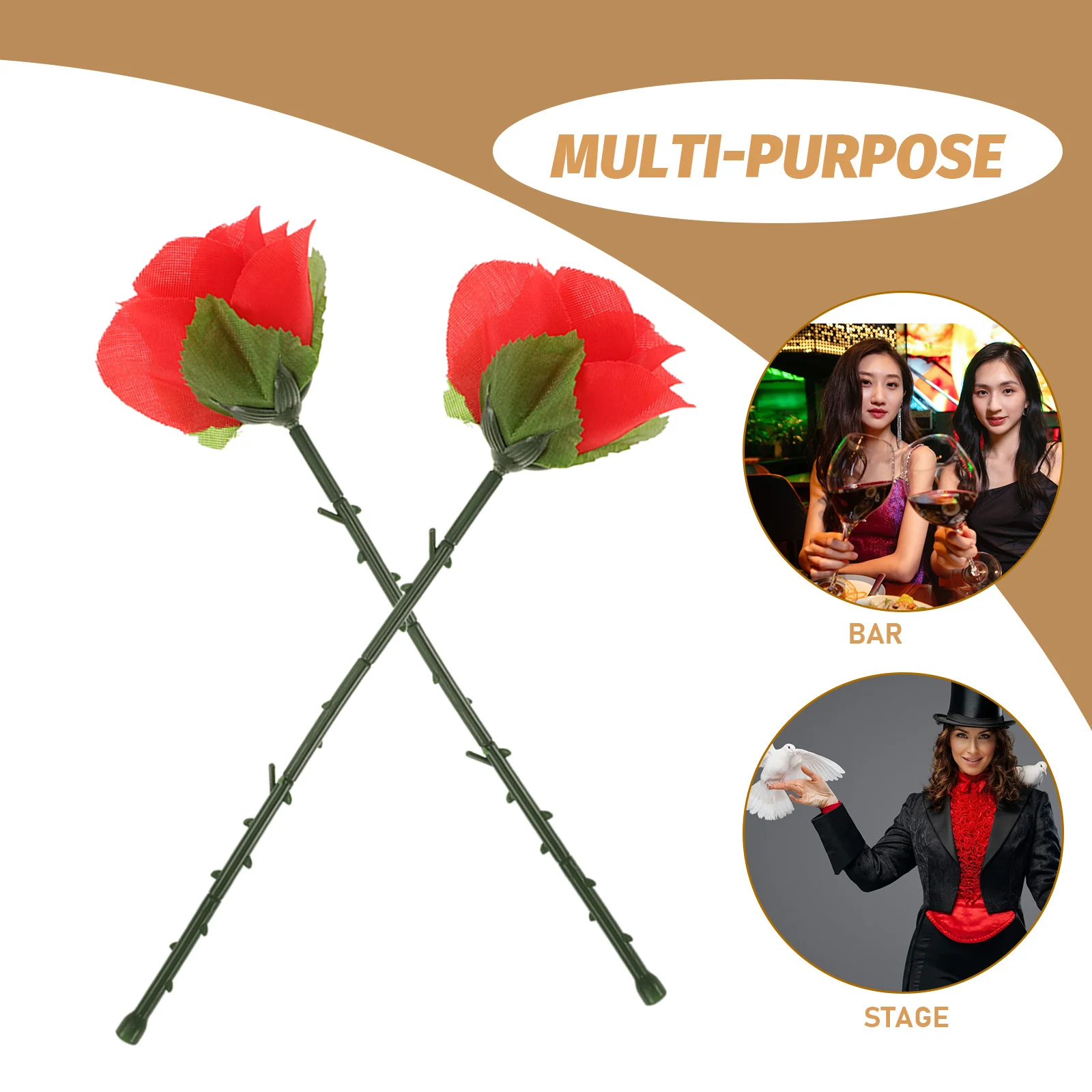 Folded Rose The Appearing Close Up Flower Gimmick Magician Street Stage Illusion Props Folding Plastic