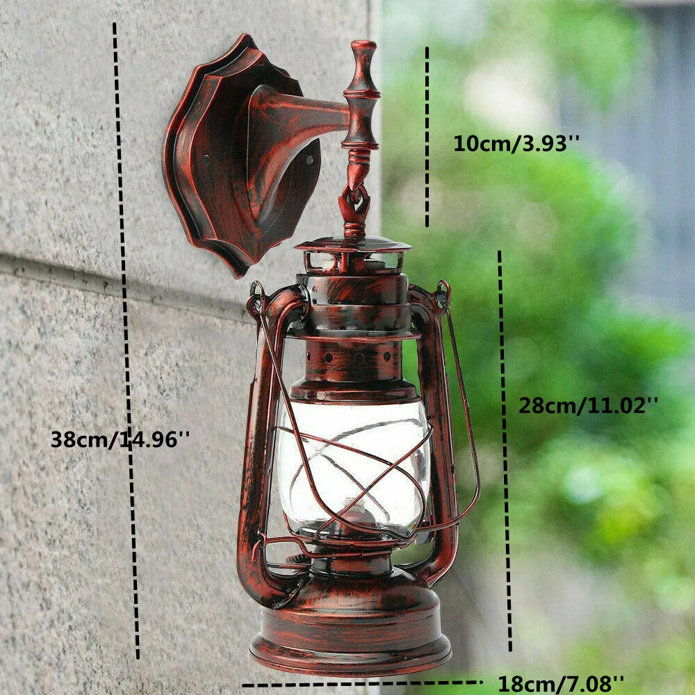 

Vintage Rustic Outdoor Wall Sconce Lantern Lamp Retro Antique Light Fixture Garden Lights E27