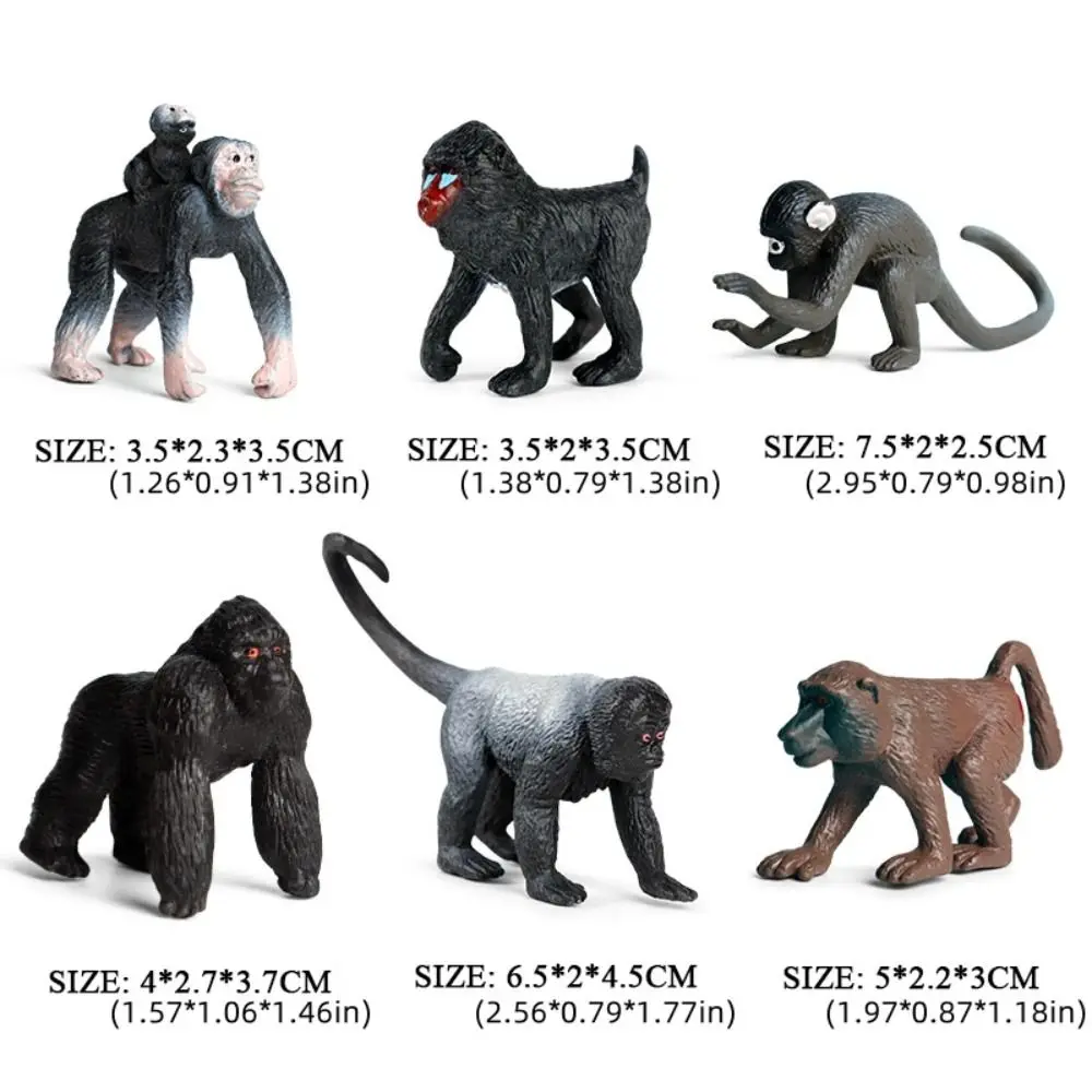 Figurines d'action de singe d'animaux sauvages, matériel éducatif en PVC, modèle de chimpanzé, décoration de maison, modèle Miniature de gorille orang-outan