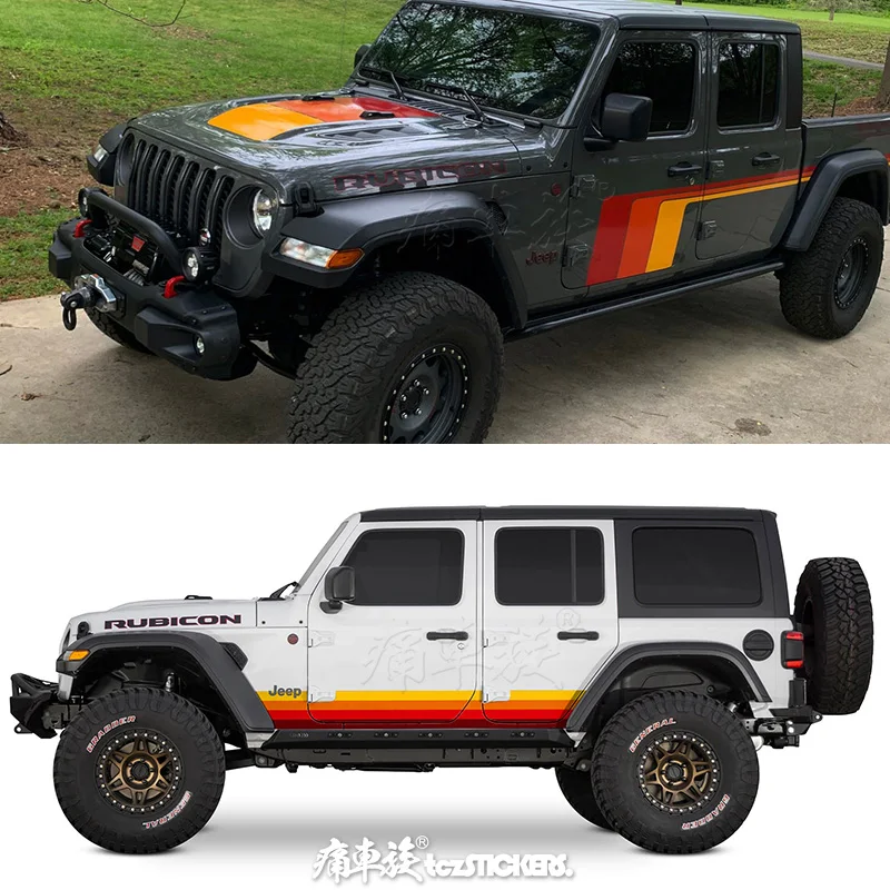 Custom Modified New Car Stickers FOR Jeep Wrangler Gladiator Body Sides Hood Vinyl Fashion Car Decals Foil Accessories