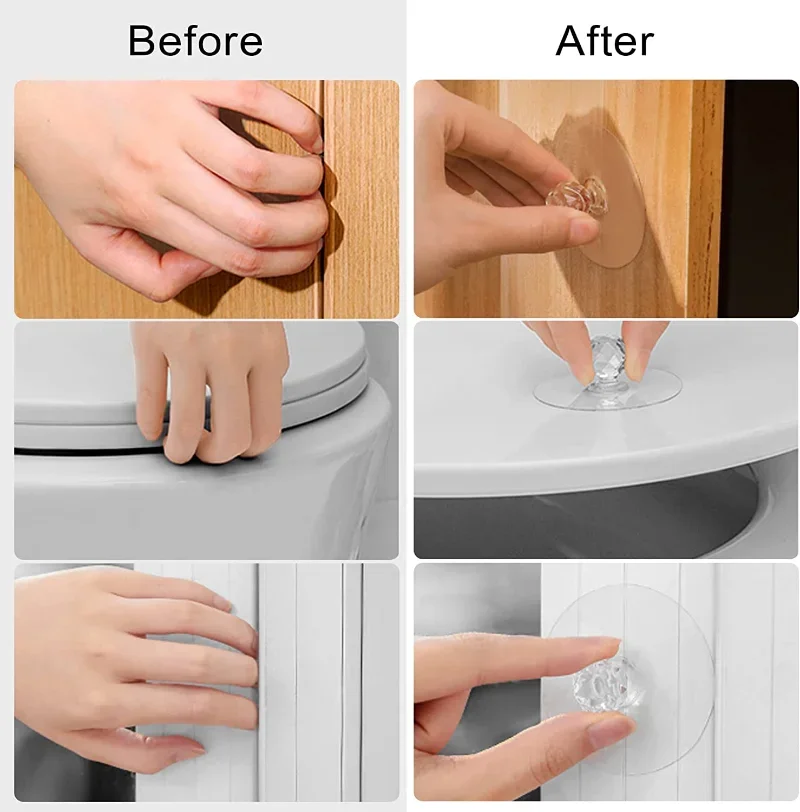 2/10 قطعة مقابض أدراج خالية من اللكمات ذاتية اللصق مقبض كابينة المطبخ الأثاث خزانة مضمد نافذة الباب دفع مقابض سحب #4
