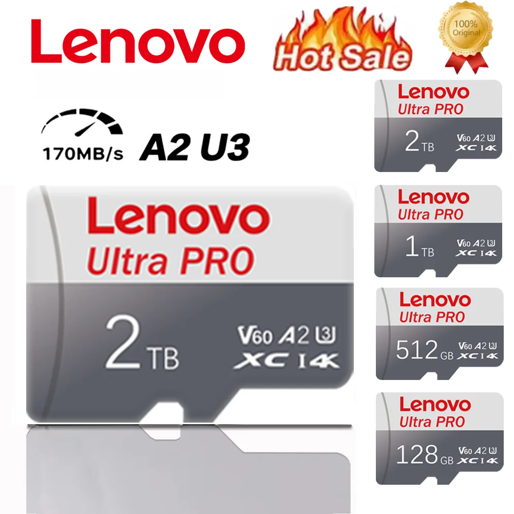 Lenovo 2TB 1TB Micro SD Card 128GB High Speed Memory Card 256GB V60 Mini SD Cards 512GB UHS-1 TF Flash Card For Nintendo Switch