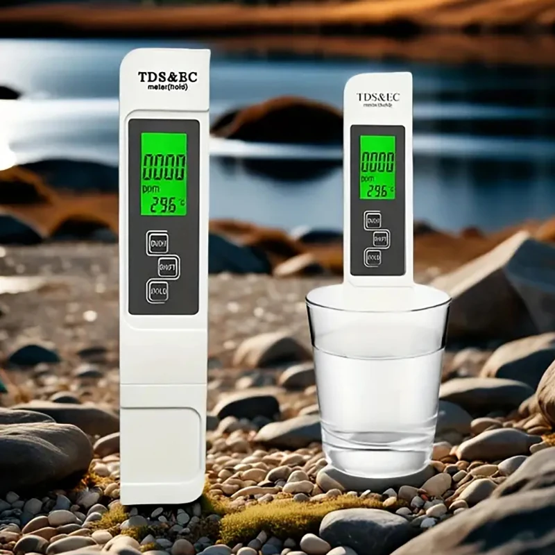 4in1 Backlight Water Quality Detection Pen Household Drinking Water Purity EC Meter High Accuracy TDS Meter 0-9990ppm Digital.