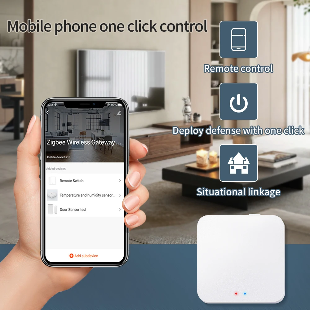 Беспроводной смарт-шлюз Tuya ZigBee, Умный домашний шлюз, Wi-Fi, Bluetooth, управление через приложение, работает с Google Home Alexa,