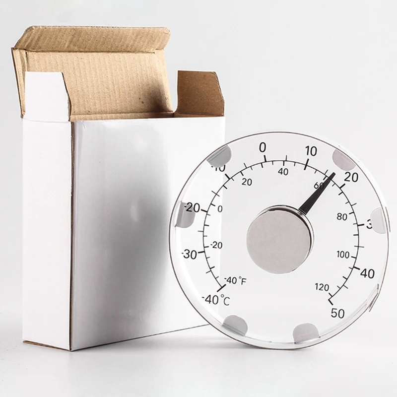 1 조각 야외 벽걸이 형 온도계 방수 온도계 배터리가없는 11Cm 가정용 자체 접착 투명