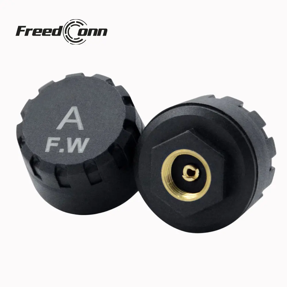 Freedconn TPMS Motorcycle Tire Sensors - close-up view