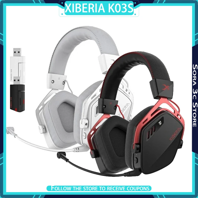 

XIBERIA K03S Беспроводные наушники для киберспорта с креплением на голову, эксклюзивные игровые наушники с низкой задержкой и дисплеем батареи, пользовательские игровые наушники