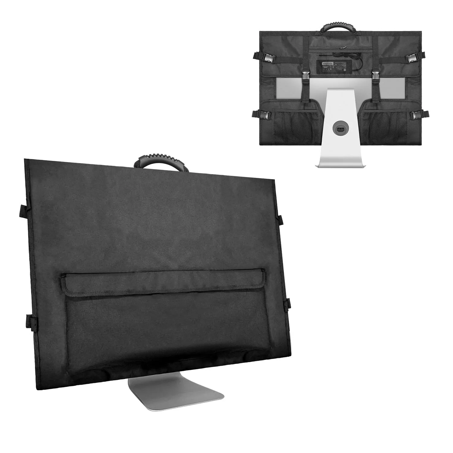 27 inch Monitor Carrying Case Travel Carrying Bag Protective Box For Desktop Computer Anti Scratch Soft Velvet Lining Shell