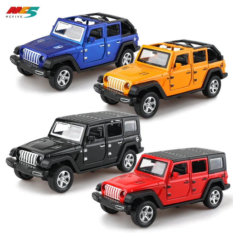 (bagged)1:36 Alloy JEEPS Wrangler Car Model Simulation Off-road Vehicle Pull Back Car Ornaments Collection Toys For Boy Children