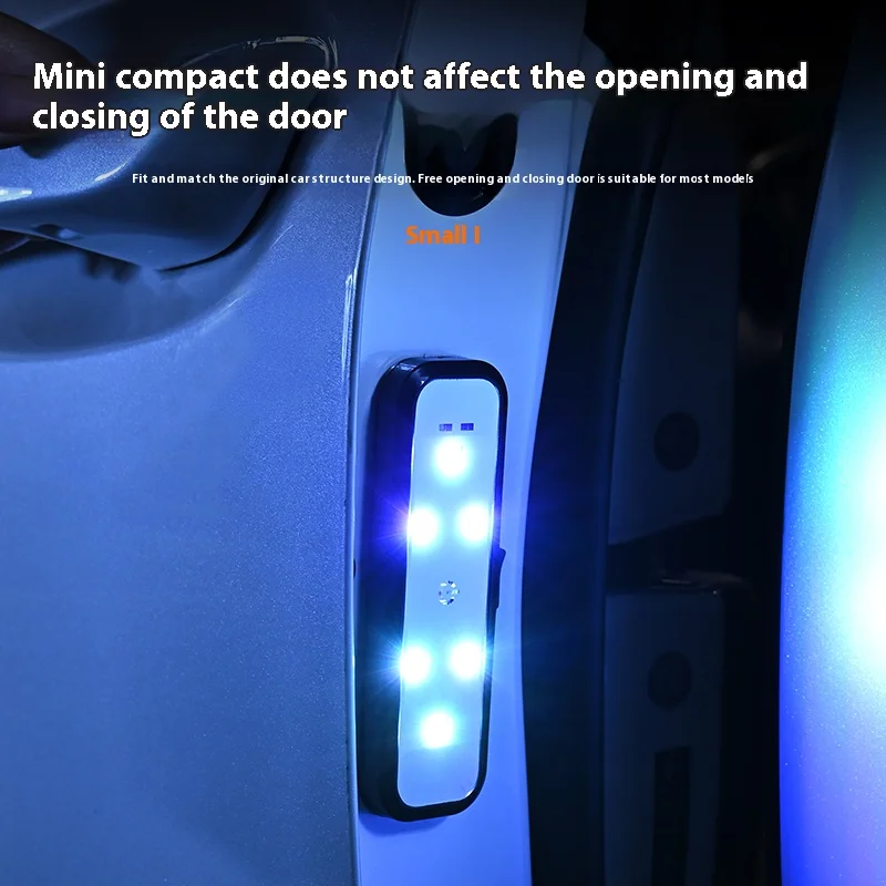 KEBIDUMEI 6 LED Car Welcome Light Door Lights Magnetic USB Charging Open Door Safe Emergency Warning Signal Lamp Car Accessories