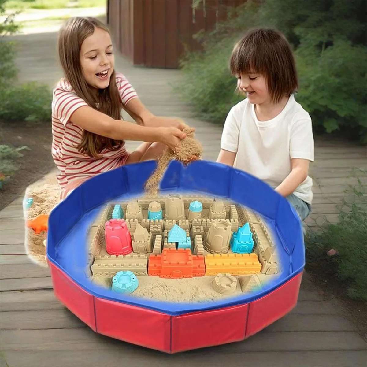 夏のビーチおもちゃ、子供用砂遊びおもちゃ、砂の城、砂型、砂場おもちゃ、屋外アクティビティ、水遊びと砂遊びテーブル、男の子と女の子向け