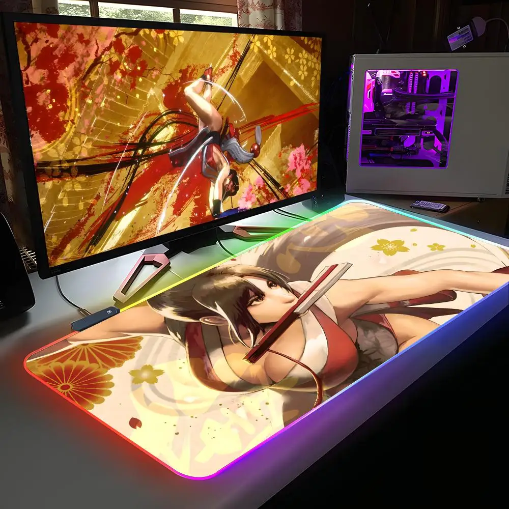 

Street Fighter Mai Shiranui Mouse Pad RGB Rubber Computer Laptop Official Game Colored esports Aesthetic Fashion Luxury Gift Mat