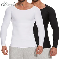 SLIMBELLE Men Body Shaper Long Sleeve Compression Shirt Waist Trainer Slimming Tummy Control Undershirt Tank Tops Shapewear