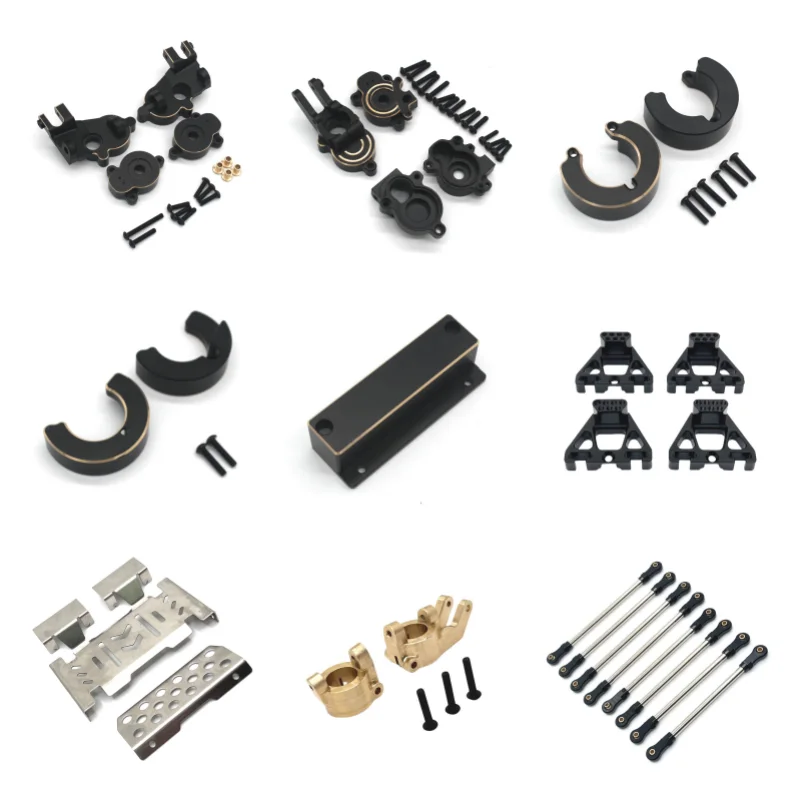 Yikong 4106 YK4107 RC 1/10 Remote Control Car Brass Counterweight Front Axle Steering Cup Rear Wheel Seat Fittings