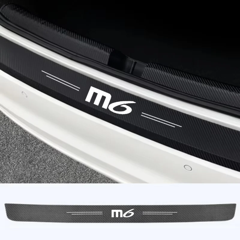 1Pc Car Trunk Sill Bumper for Mazda M6 Logo Guard Protector Stickers Badge Rear Door Pedal Anti-Scratch Strips Accessories