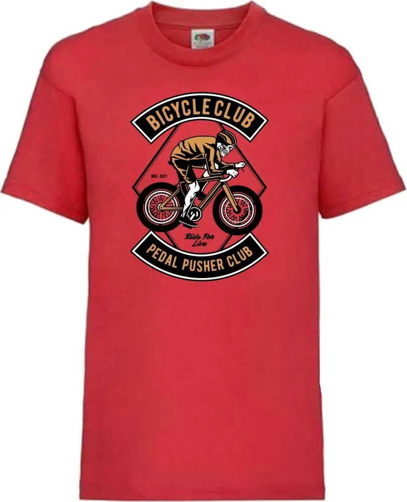 Peddle Pusher Club Skull Rider Bike Novelty Tees Y2K tops Unisex Summer Short Sleeve