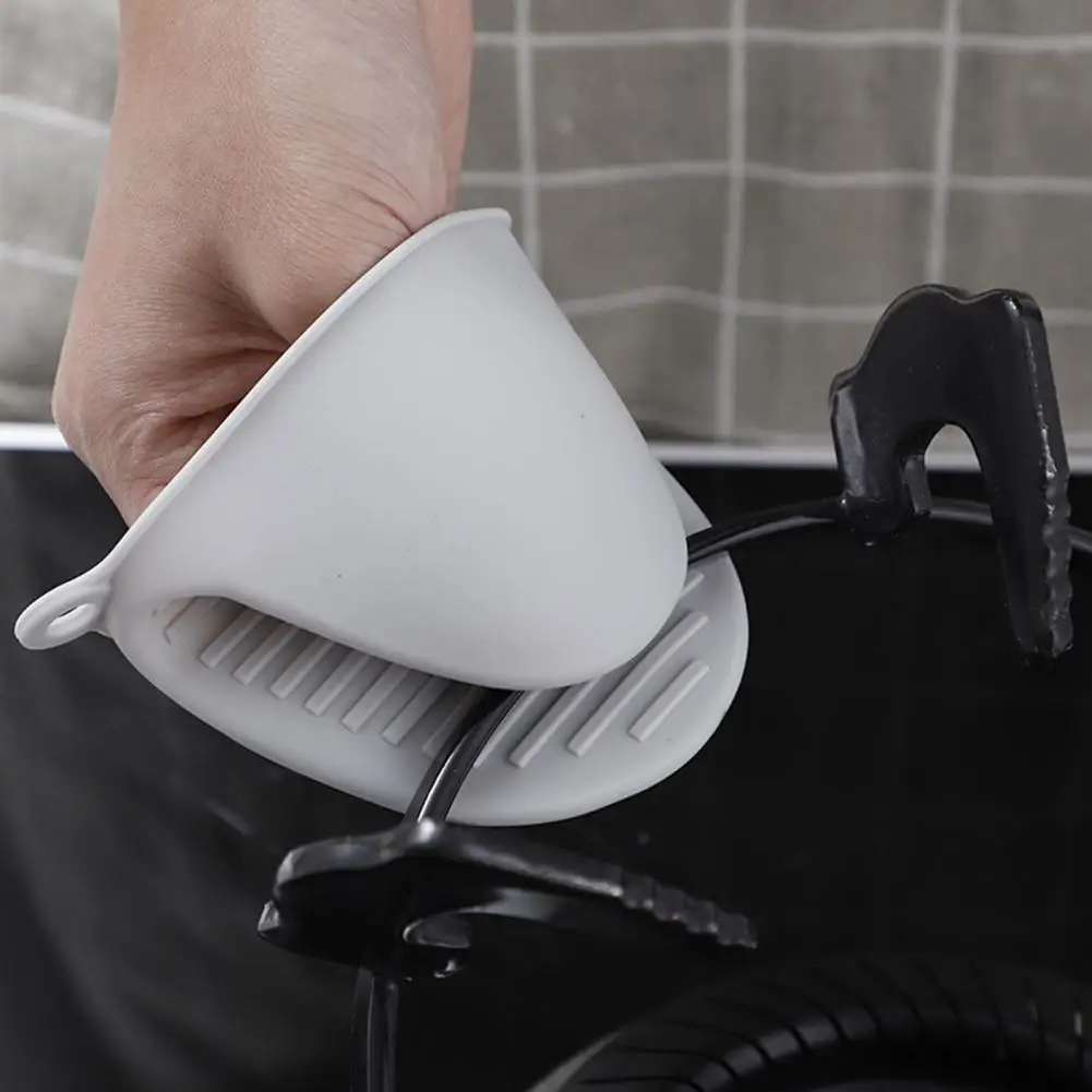 1 Pair Pot Holders Space-saving Mini Potholders High Temperature Resistant Silicone Pinch Mitts Kitchen Accessories