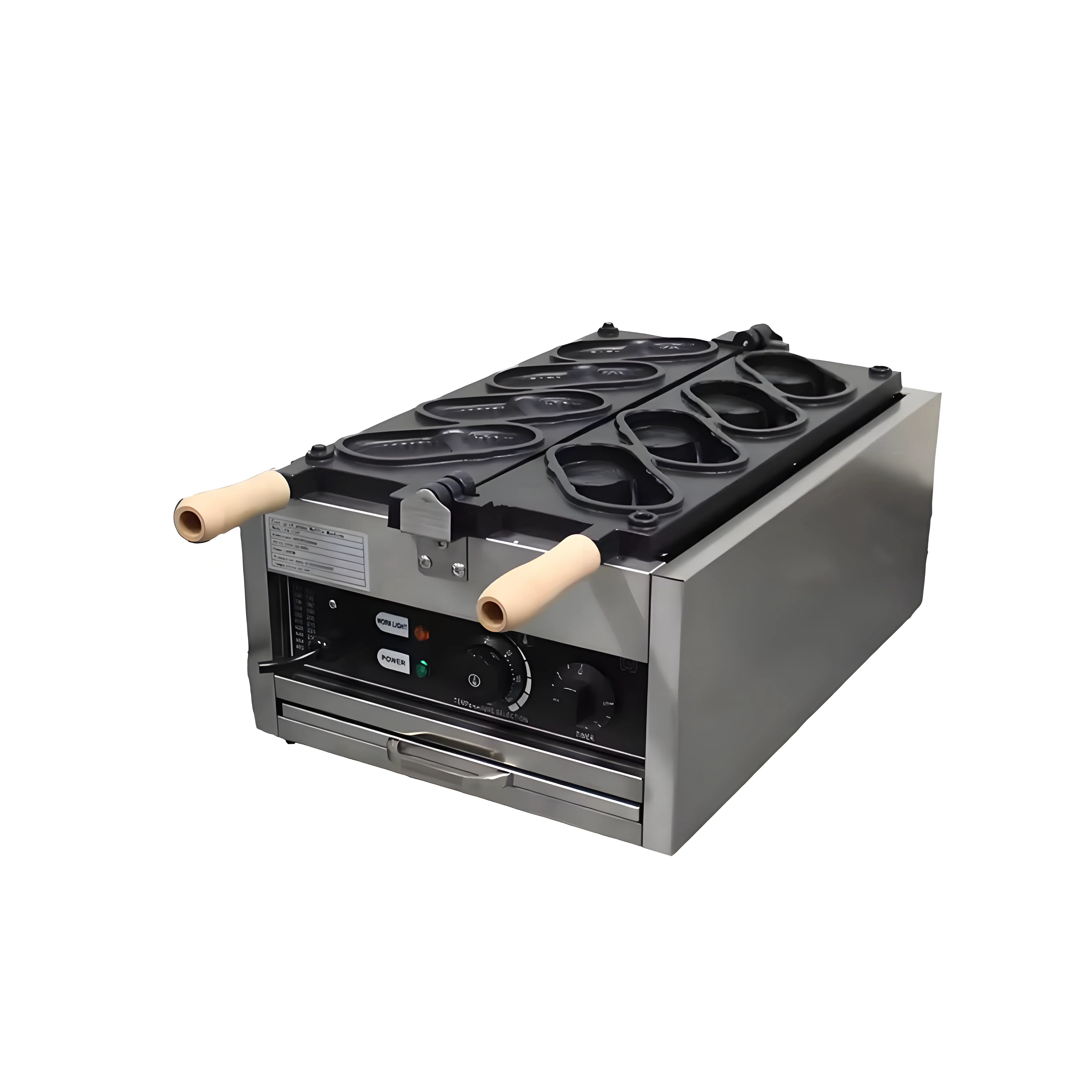 Food tools New Commercial Non-Stick Shoe Shape Waffle Maker 4 pcs Stainless Steel Waffle Iron High Productivity