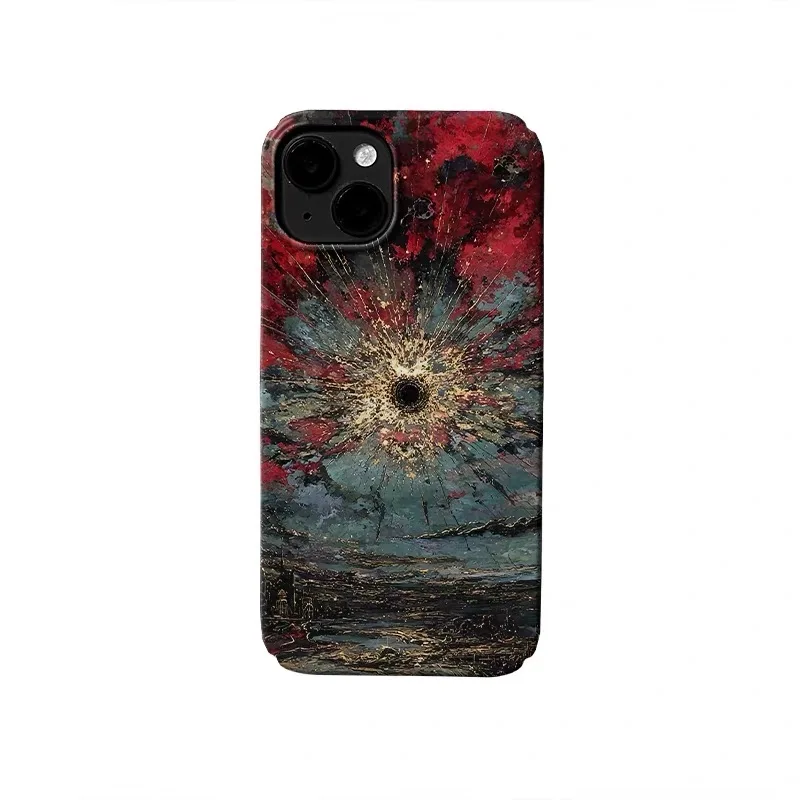 

Black and Red Total Solar Eclipse Phone Case for IPHONE 17 Air 16E 15 PROMAX 14 Plus 13 12 MINI 11 16Plus XR Acrylic Phone Cover