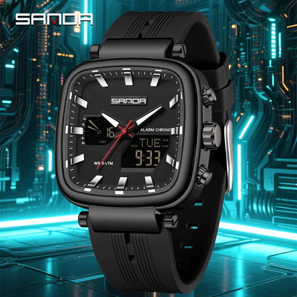 Fashion SANDA New 6282 Luxury  - Vintage Digital Watch ulasan dan harga