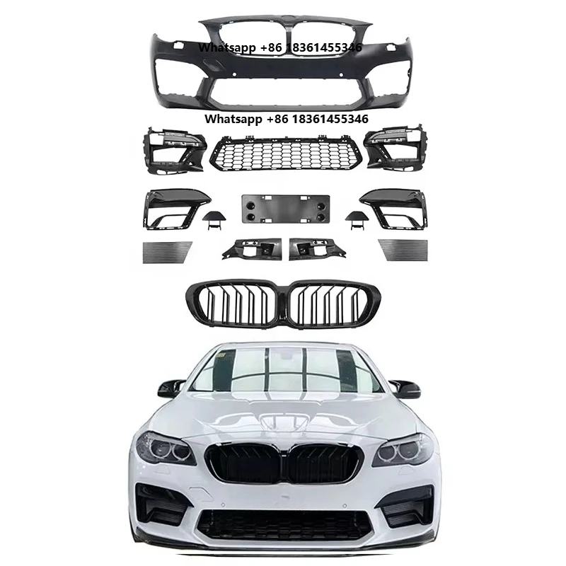 

For 2010-2017 5 Series F10 F18 Upgrade 2021 M5 Body Kits With Siamese Large Grille Car Bumpers