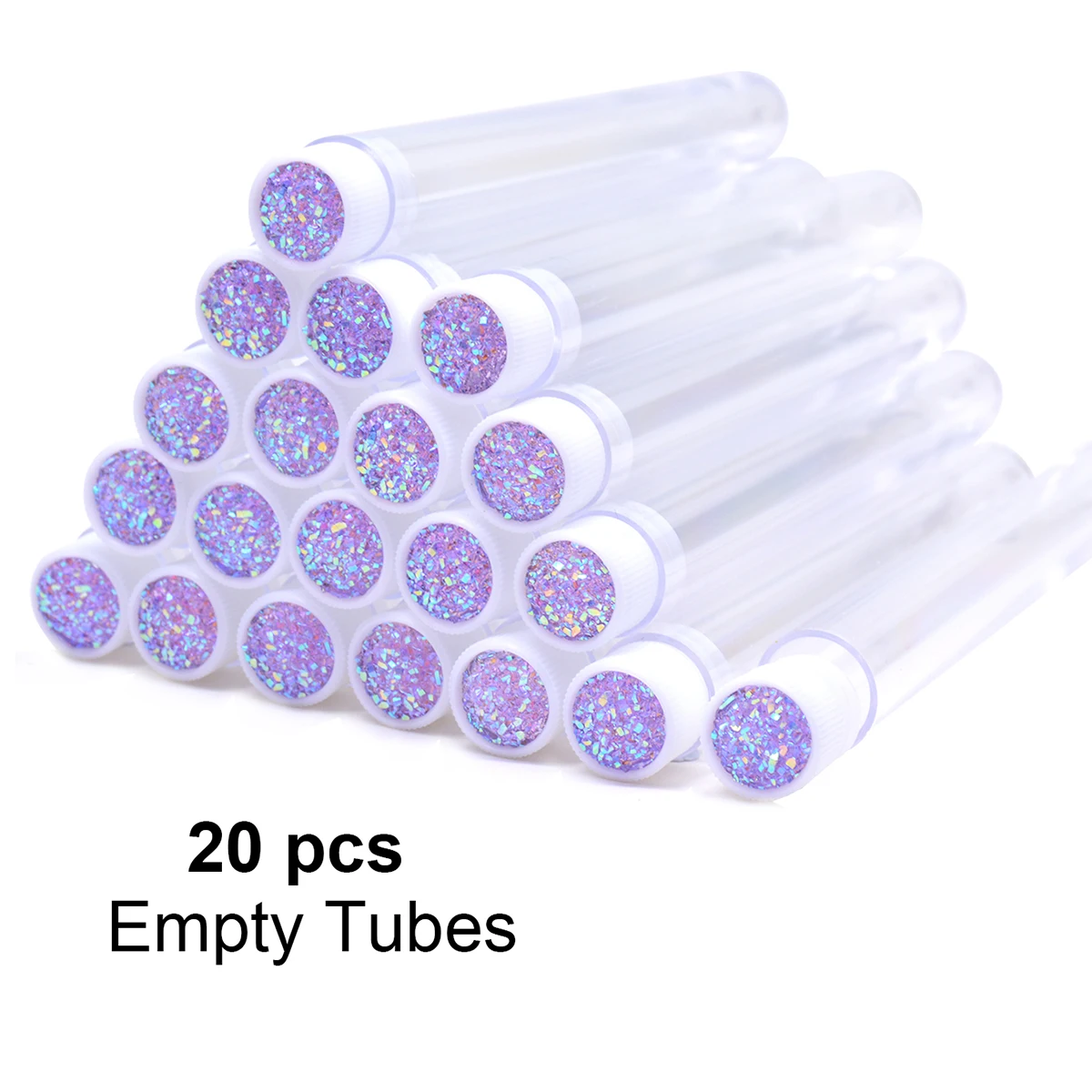 20 stücke Leere Wimpern Pinsel Rohre Wiederverwendbare Wimpern Mascara Zauberstab Container Funkelnden Lash Spoolies Kämme Staub-proof Flasche fall