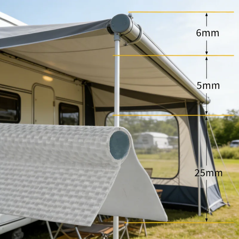 

5-миллиметровый серый ПВХ-профиль с двойным клапаном для каркаса тента, для кемпинговых палаток, автодомов и прицепов