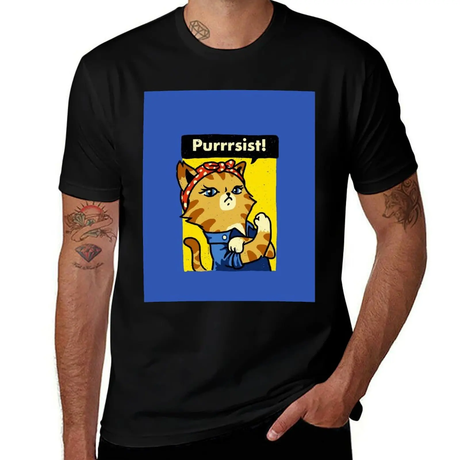

Purrrsist! T-Shirt man t shirt cotton high quality man graphic t shirt