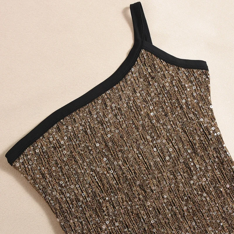 Sexy Dress for Women Fashion New Retro Bead Single Shoulder Sleeve Strap Backless Elastic Party Long Evening Dresses 2025 Summer