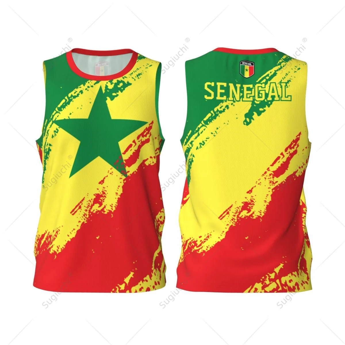 Men Basketball Sports Senegal Flag Running Fitness Multifunction Jersey Sleeveless shirt Custom Name Nunber Exclusive