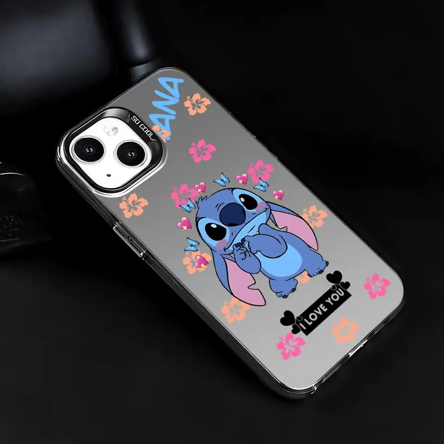 Disney Stitch Cute Phone Case for Apple iPhone 16 11 13 15 Pro 12 14 16 ProMax 13 12 15 14 Plus Hard PC Capa Cover