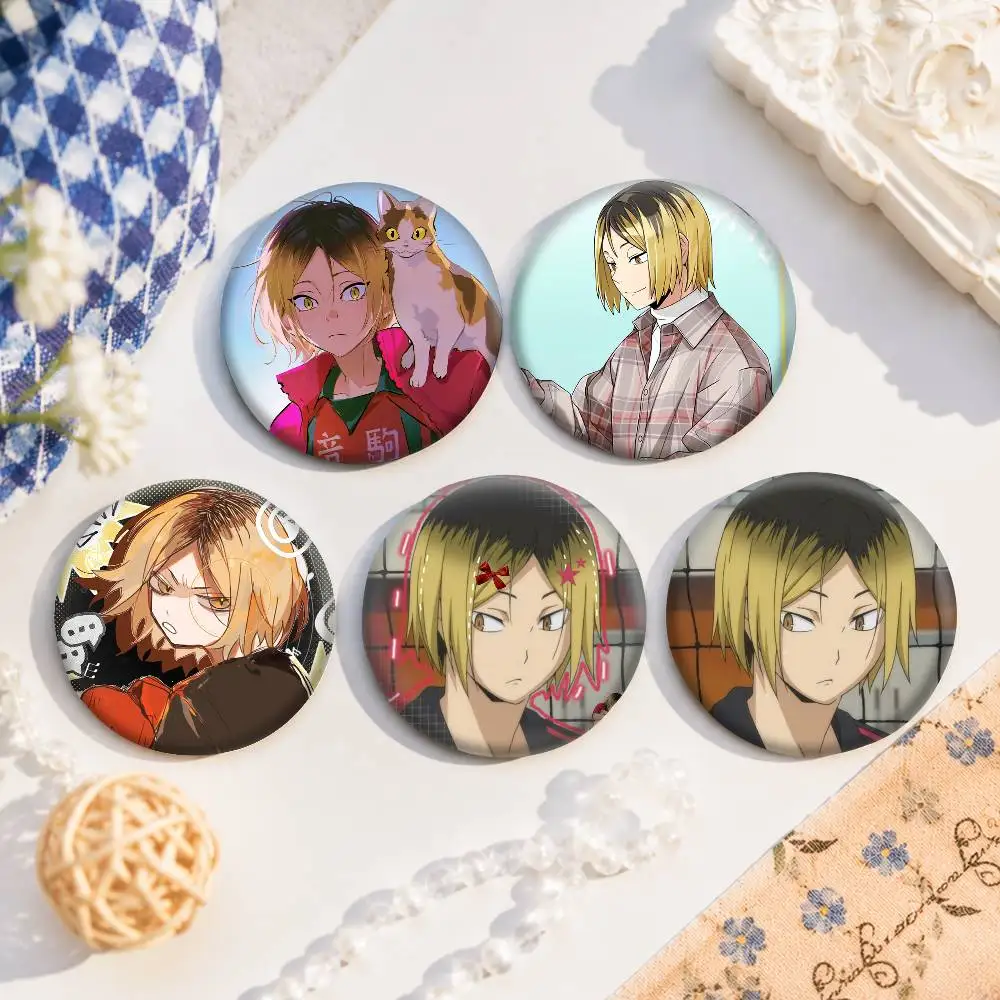 A-K-Kenma Kozum Tinplate Brooch Figure Icon Badge Handmade Brooches For Backpack Clothes Decoration