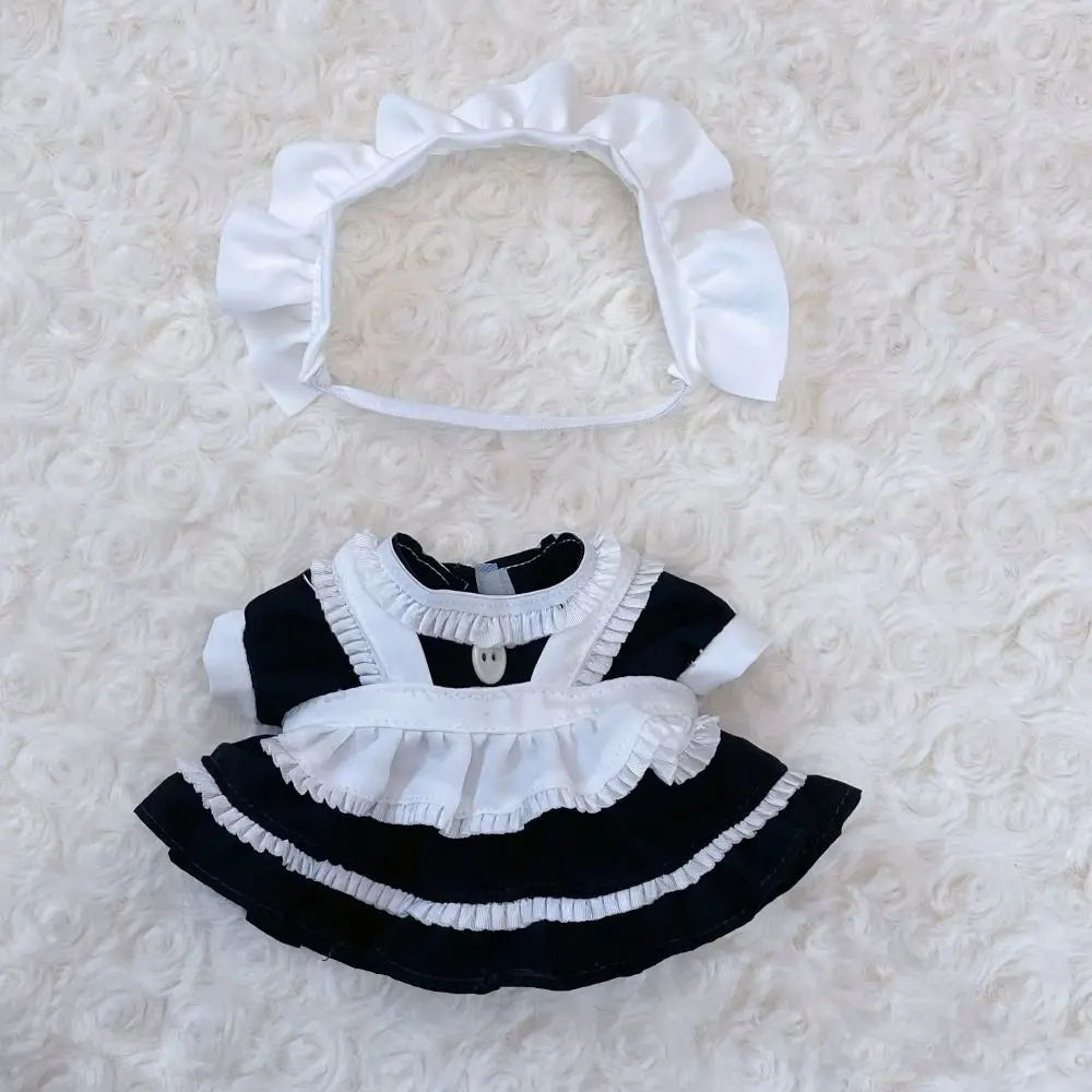 For 20cm Cotton Doll Dresses Plush Dolls Clothes Skirt With Cartoon Headband Accessories EXO Idol Dolls Decoration