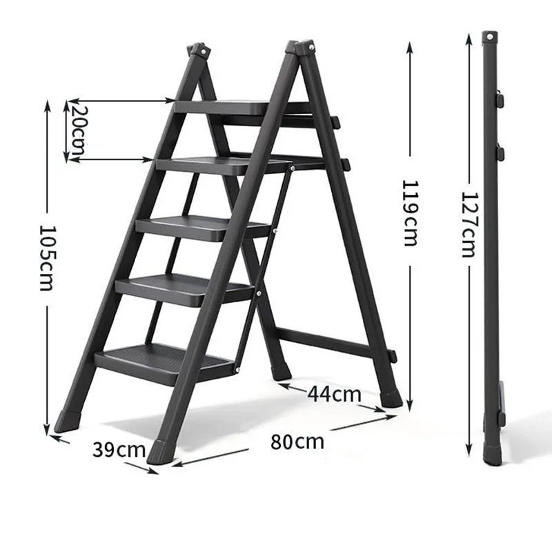 Eenvoudige trapladders Thuis opvouwbare telescopische ladder Verdikte trappen Opstapjes Multifunctionele keukenklimladder H