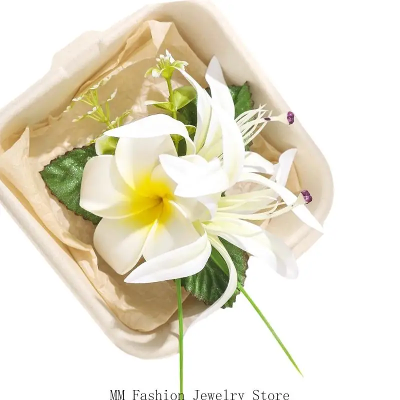 

D0UB Bohemian Hair Accessory Plastic Floral Clip Lightweight Hair Decoration