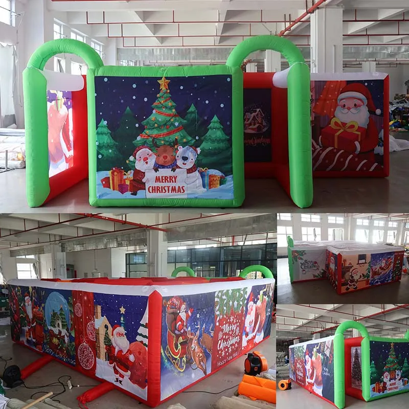 

6x6m Christmas Inflatable Maze Labyrinth Maze Inflatable Toys Outdoor Fun and Sport for Xmas Carnival Game