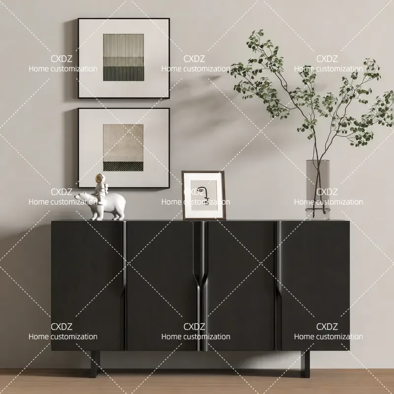 New Chinese Style Home Improvement Porch Cabinet Antique Dining Side Cabinet Entrance Hall Locker Customized Against The Wall