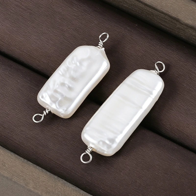 Double Hole Multi Shape Baroque Imitation Pearl Charms Pendants DIY Jewelry Making Necklace Bracelet Earring Craft Supplies